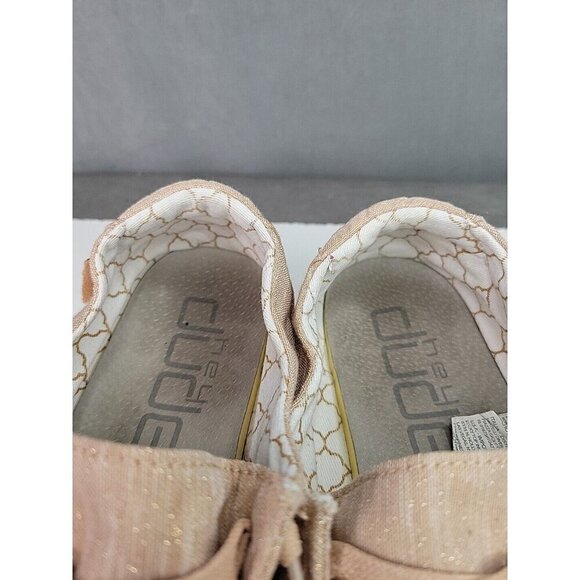 HEY DUDE Wendy Canvas Slip-On Shoes - Womens Size 10 - Sparkling Rose Gold - Picture 11 of 12